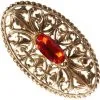 Overig Baretspeld Gouden Ovaal Met Rode Steen -Decoratie Verkoopwinkel baretspeld gouden ovaal met rode steen