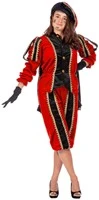 Overig Zwarte Piet Dameskostuum Rood Luxe (met Cape) 7 Overig Zwarte Piet Dameskostuum Rood Luxe (met Cape) - Afbeelding 5