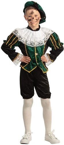 Overig Groen-Zwart Pietenpakje Kind Luxe