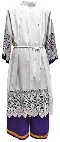 Overig Habijt Broekrok Paars/Wit (met Knopen)