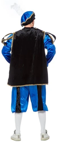 Overig Kostuum Zwarte Piet Blauw Luxe (met Cape) 5 Overig Kostuum Zwarte Piet Blauw Luxe (met Cape) - Afbeelding 3