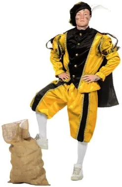 Overig Kostuum Zwarte Piet Geel Luxe (met Cape) 12 Overig Kostuum Zwarte Piet Geel Luxe (met Cape) -Decoratie Verkoopwinkel kostuum zwarte piet luxe met cape geel 2