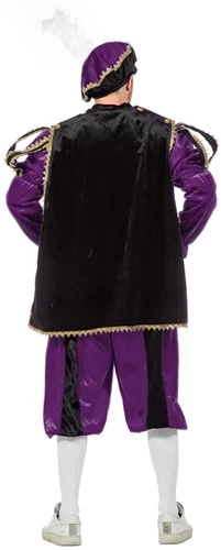 Overig Kostuum Zwarte Piet Paars Luxe (met Cape) 5 Overig Kostuum Zwarte Piet Paars Luxe (met Cape) - Afbeelding 3