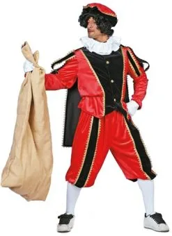Overig Kostuum Zwarte Piet Rood Luxe (met Cape)