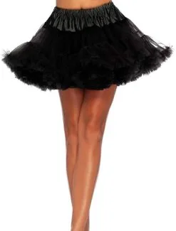 LEG AVENUE Luxe Zwarte Plus Size Petticoat (2 Lagen)