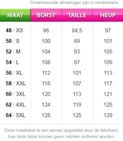 Overig Pietenpak Kok Luxe Voor Heren -Decoratie Verkoopwinkel maattabel 64