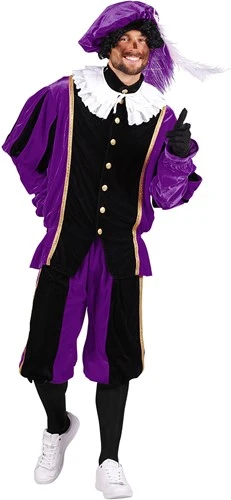 Overig Pietenpak Carlos Fluweel Polyester Paars/Zwart