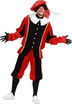 Overig Pietenpak Carlos Fluweel Polyester Rood/Zwart -Decoratie Verkoopwinkel pietenpak carlos polyester fluweel rood zwart 4