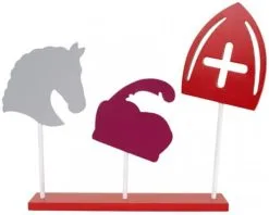 Overig Sinterklaas, Piet En Paard Decoratie Plank (22x26cm)