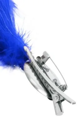 Overig Blauwe Buigbare Verenpluim Met Speld En Clip (30 Cm) -Decoratie Verkoopwinkel verenpluim blauw 30cm buigbaar met speld en clip bevestiging