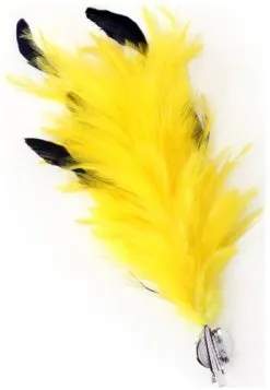 Overig Gele Buigbare Verenpluim Met Speld En Clip (30 Cm) -Decoratie Verkoopwinkel verenpluim geel 30cm buigbaar met speld en clip 2