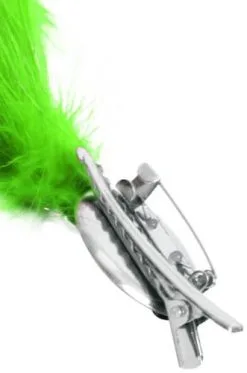 Overig Groene Buigbare Verenpluim Met Speld En Clip (30 Cm) -Decoratie Verkoopwinkel verenpluim groen 30cm buigbaar met speld en clip bevestiging