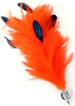 Overig Oranje Buigbare Verenpluim Met Speld En Clip (30 Cm) -Decoratie Verkoopwinkel verenpluim oranje 30cm buigbaar met speld en clip 2