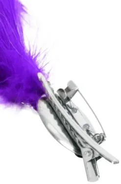 Overig Paarse Buigbare Verenpluim Met Speld En Clip (30 Cm) -Decoratie Verkoopwinkel verenpluim paars 30cm buigbaar met speld en clip bevestiging