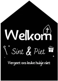 Overig Welkom Sint & Piet Deco Huisje (21x30cm)