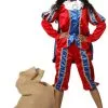 Overig Zwarte Piet Dame Blauw/Rood Met Cape Luxe -Decoratie Verkoopwinkel zwarte piet dame blauw rood met cape luxe